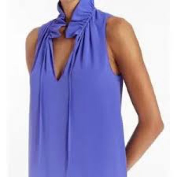 New! Amanda Uprichard Ellis Ruffle Mini Dress in Blue Purple 💜 Small NWT! - Picture 3 of 3